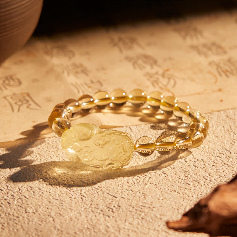 FuAttract Fortune-Attracting Citrine Embrace Prosperity and Protection Pixiu Bracelet - image 1