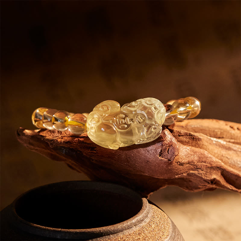 FuAttract Fortune-Attracting Citrine Embrace Prosperity and Protection Pixiu Bracelet - image 3