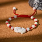 FuAttract Prosperity & Protection – Jadeite Pixiu Red String Bracelet - Jadeite - image 0