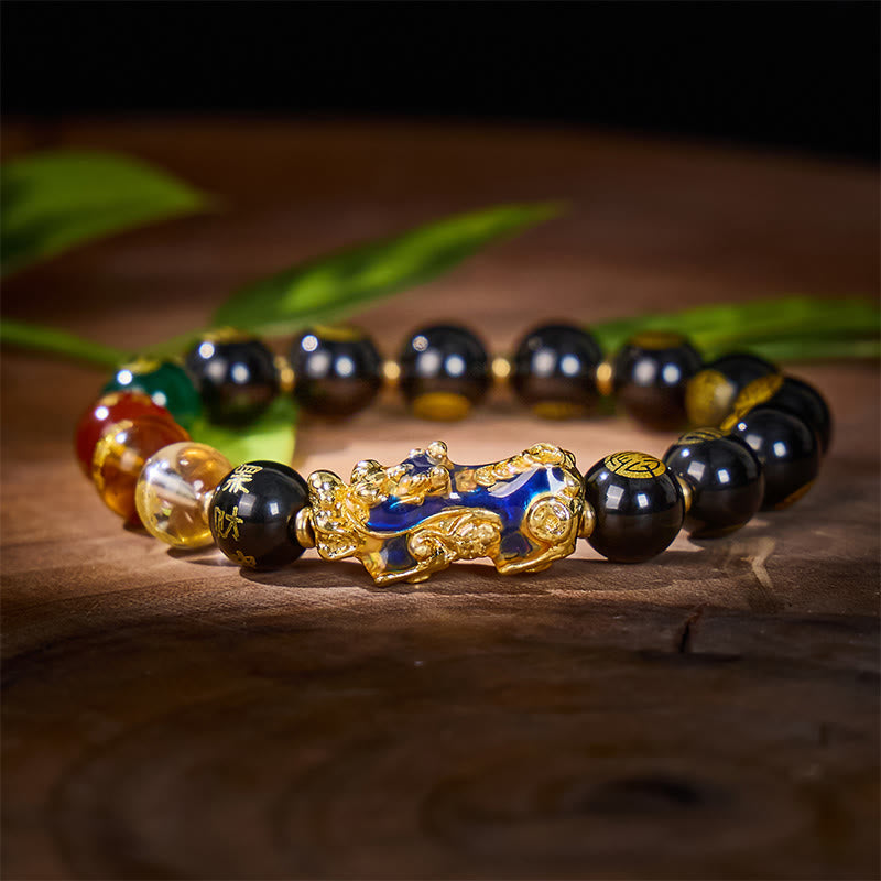 FuAttract Protective Wealth Bracelet – Color-Changing Pixiu & Black Onyx - image 1