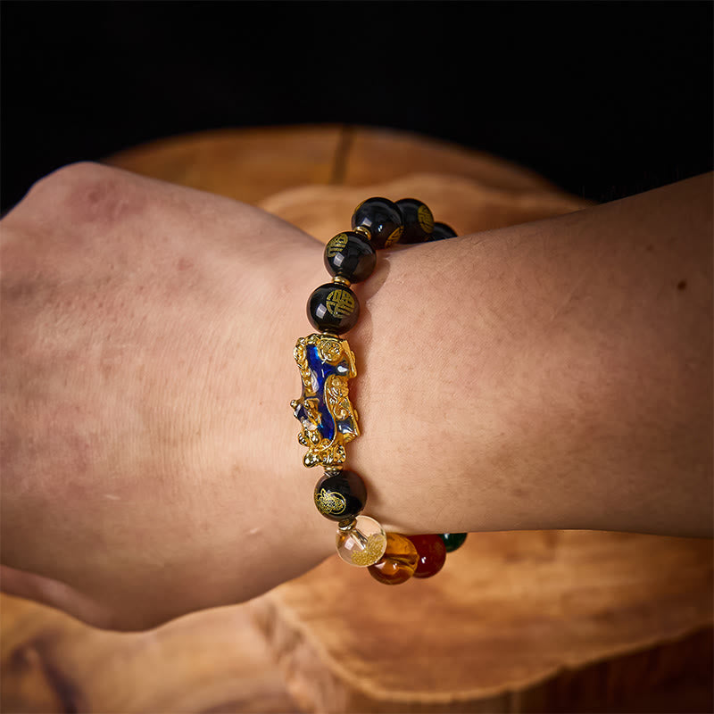 FuAttract Protective Wealth Bracelet – Color-Changing Pixiu & Black Onyx - image 3