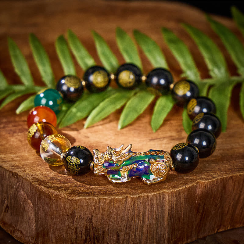 FuAttract Protective Wealth Bracelet – Color-Changing Pixiu & Black Onyx - 12mm - image 9
