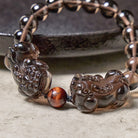 FuAttract Clarity Guard – Focus Fortune & Spiritual Protection Ice Obsidian & Tiger Eye Pixiu Bracelet - image 3