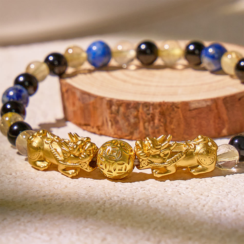 FuAttract Fortune Forge - Black Obsidian Lapis Lazuli Power Bracelet - image 3