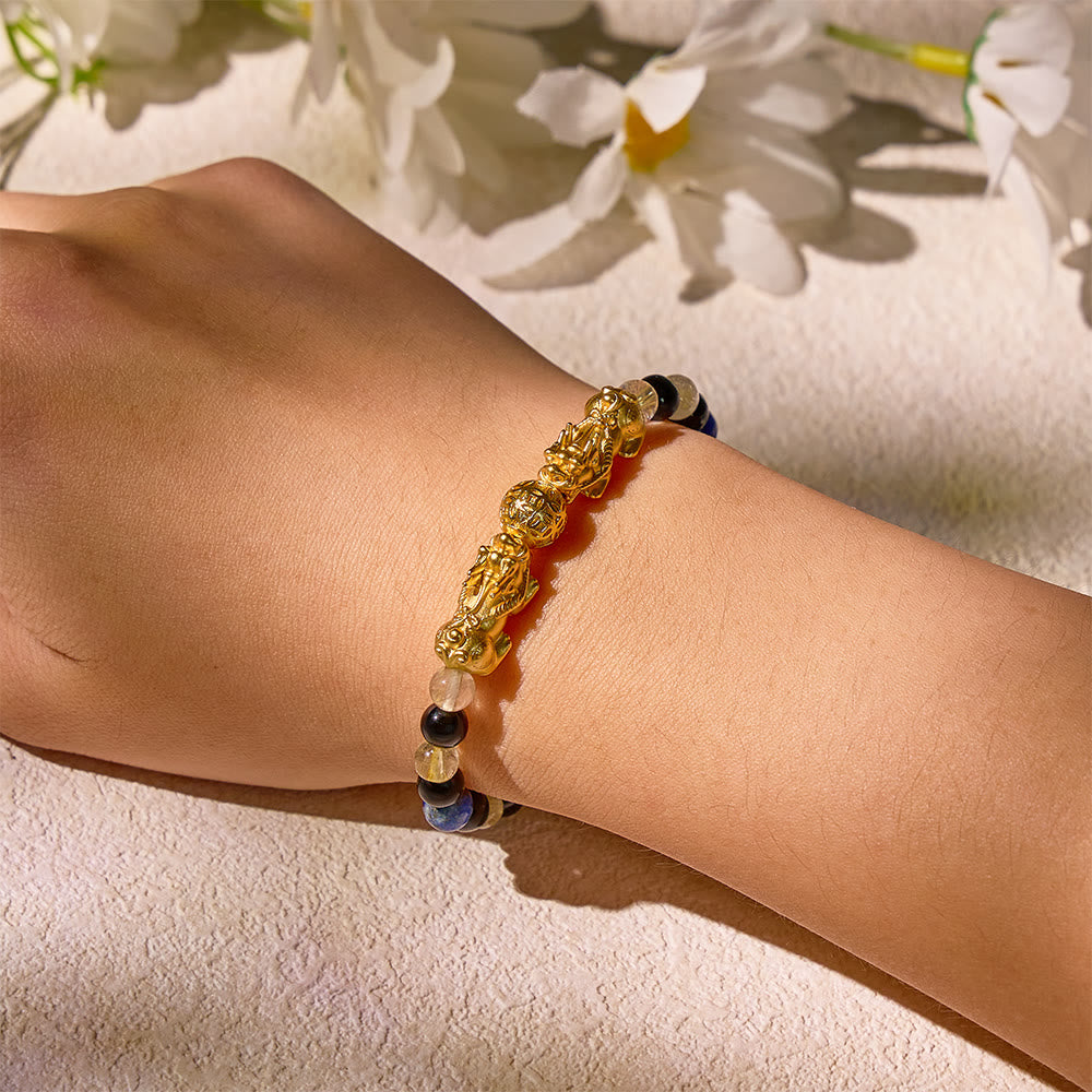 FuAttract Fortune Forge - Black Obsidian Lapis Lazuli Power Bracelet - image 5