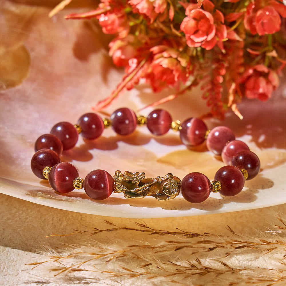 FuAttract Purple Mystic - Cat's Eye Thermochromic Pixiu Bracelet - Navy Blue - image 9