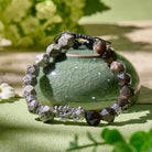 FuAttract Fortune Keeper - Faceted Silver Obsidian & Moss Agate Handwoven Cord Bracelet - image 10