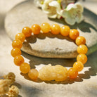 FuAttract Prosperity Flow - Golden Silk Jade Pixiu Bracelet - image 1