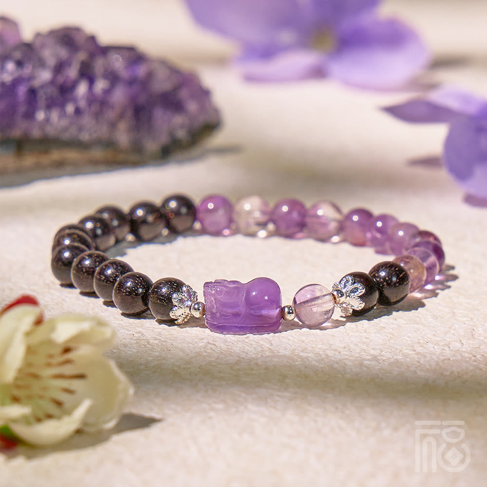 FuAttract Violet Ward - Natural Amethyst Obsidian Protection Bracelet - image 2
