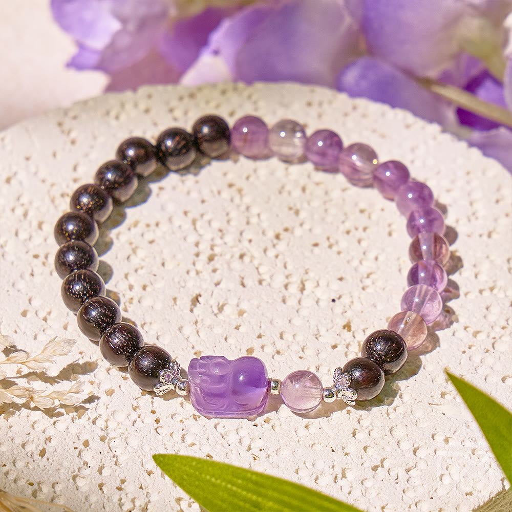 FuAttract Violet Ward - Natural Amethyst Obsidian Protection Bracelet - Amethyst - image 0