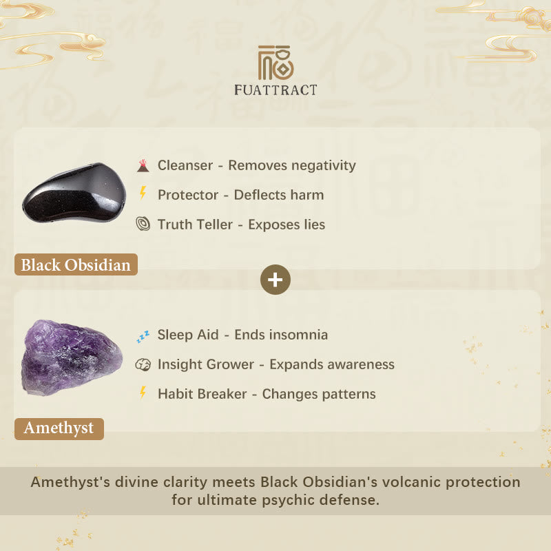 FuAttract Violet Ward - Natural Amethyst Obsidian Protection Bracelet - image 6