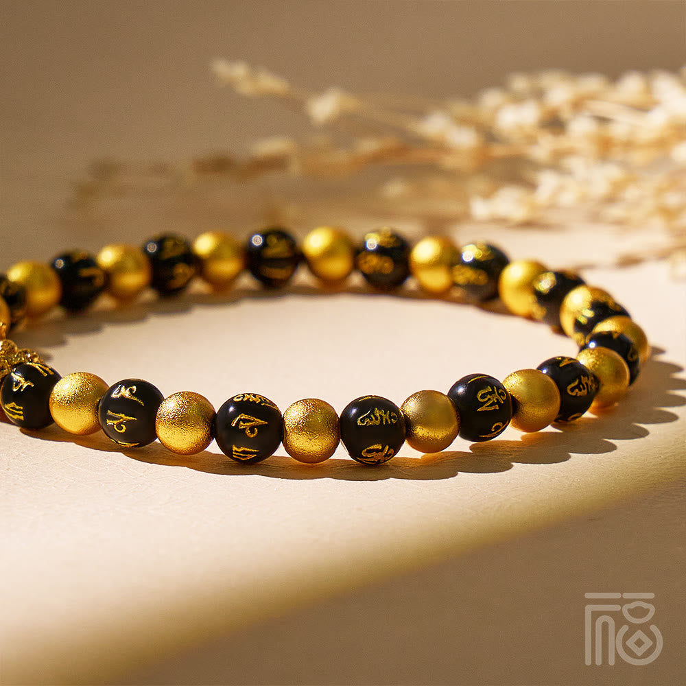 FuAttract Golden Manifestation – Black and Gold Feng Shui Beads Pixiu Bracelet - image 3