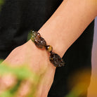 FuAttract Blessed Clarity – Ice Obsidian Pixiu with Tiger Eye & Om Mani Padme Hum Beads Bracelet - image 6