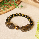 FuAttract Blessed Clarity – Ice Obsidian Pixiu with Tiger Eye & Om Mani Padme Hum Beads Bracelet - image 3