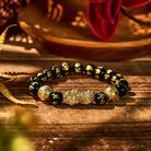 FuAttract Abundance & Protection – Black Onyx Om Mani Padme Hum Beads Pixiu Bracelet - 10mm - image 0