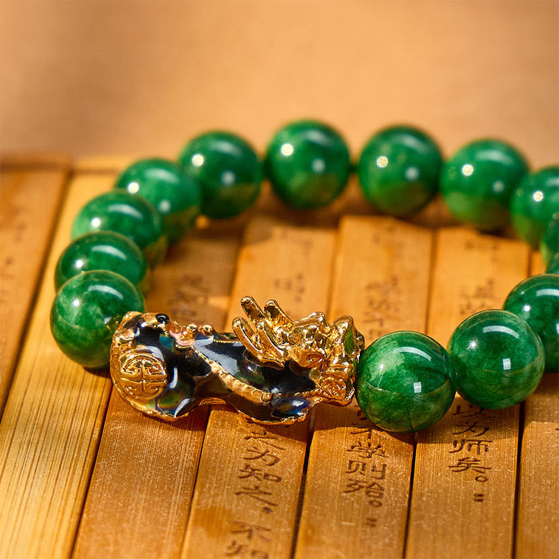 FuAttract Harmony of Fortune Bracelet –  Cyan Jade With FengShui Pixiu - image 6