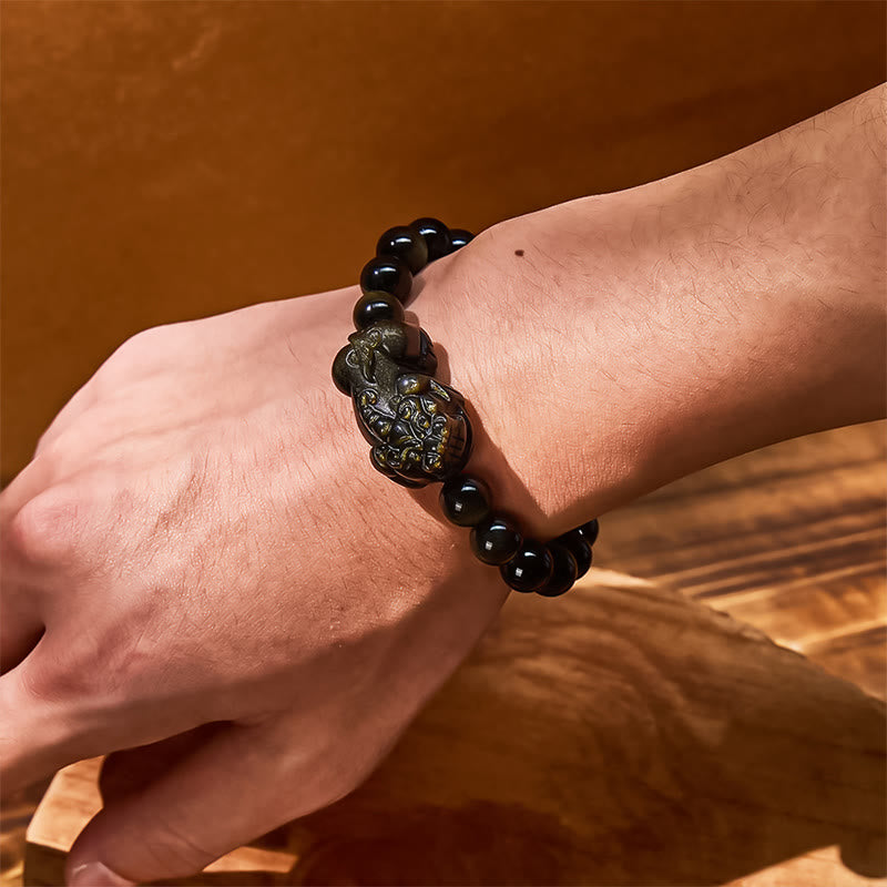 FuAttract Golden Aura Accelerator - Premium Gold Sheen Obsidian Pixiu Bracelet - image 12