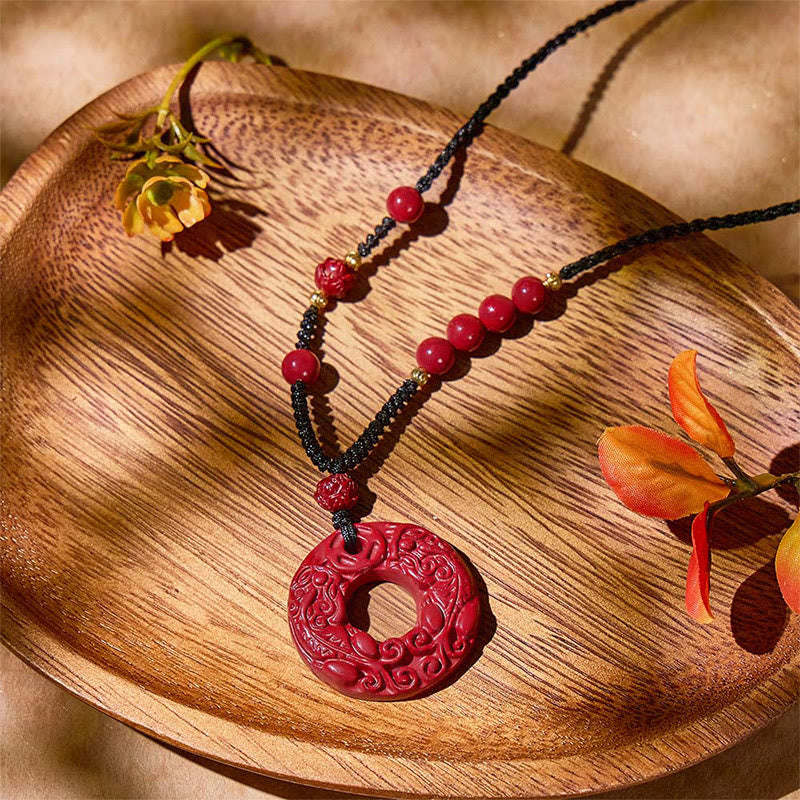 FuAttract Scarlet Talisman - Purple Sand Braided Cord Ping An Buckle Necklace - image 1