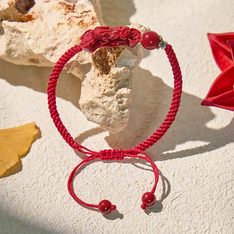 FuAttract Protective Power – Handcrafted Cinnabar Pixiu Braided Bracelet - image 1