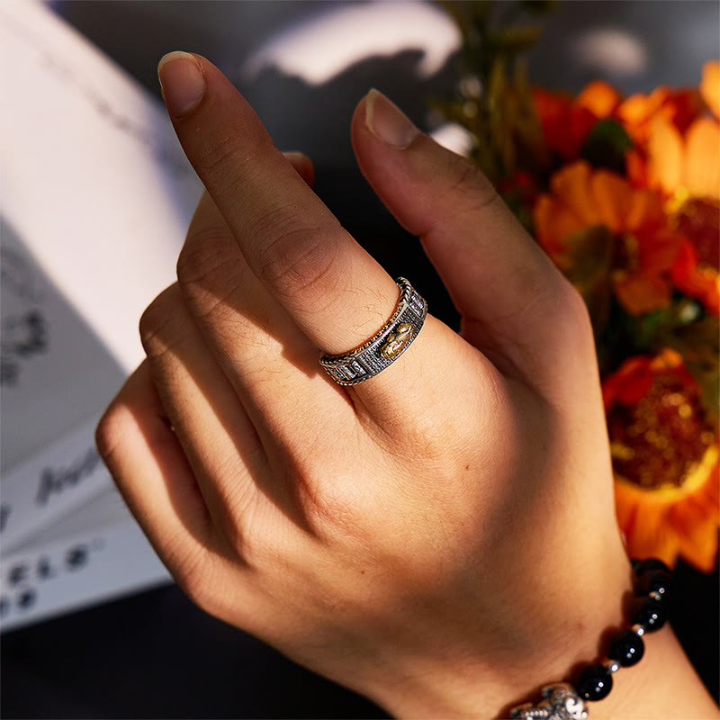 FuAttract Celestial Fortune - Adjustable Silver Pixiu Ring with Sacred Om Mani Mantra - image 3