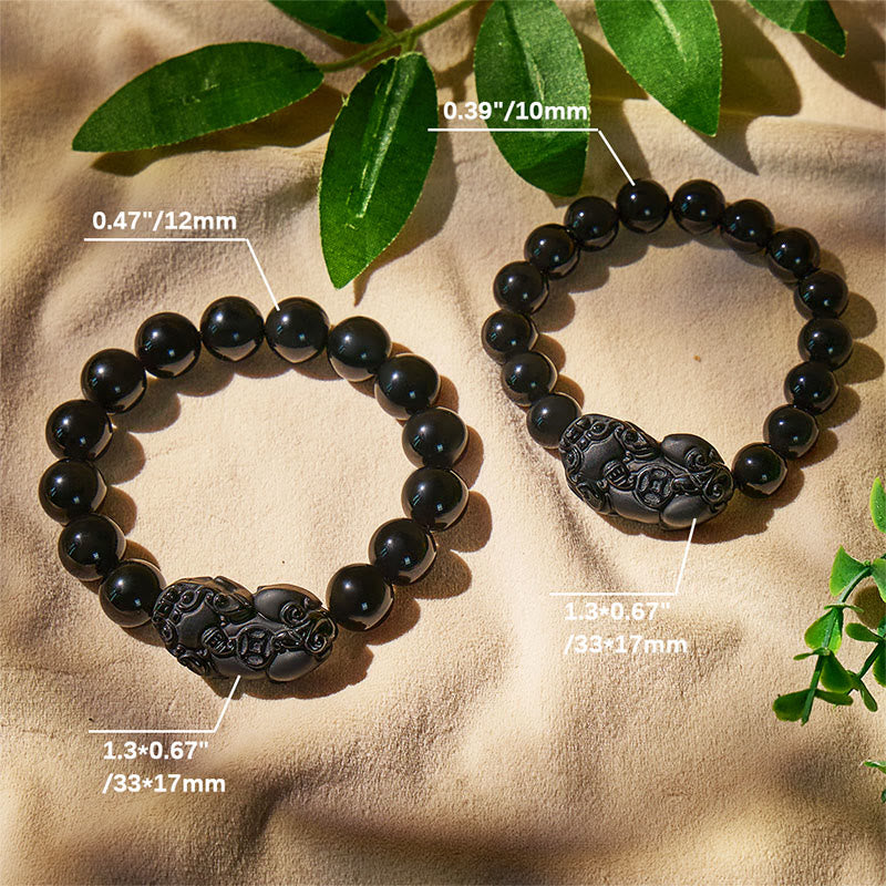 FuAttract Aegis of Shadows - Premium Black Obsidian Pixiu Protection Bracelet - image 6