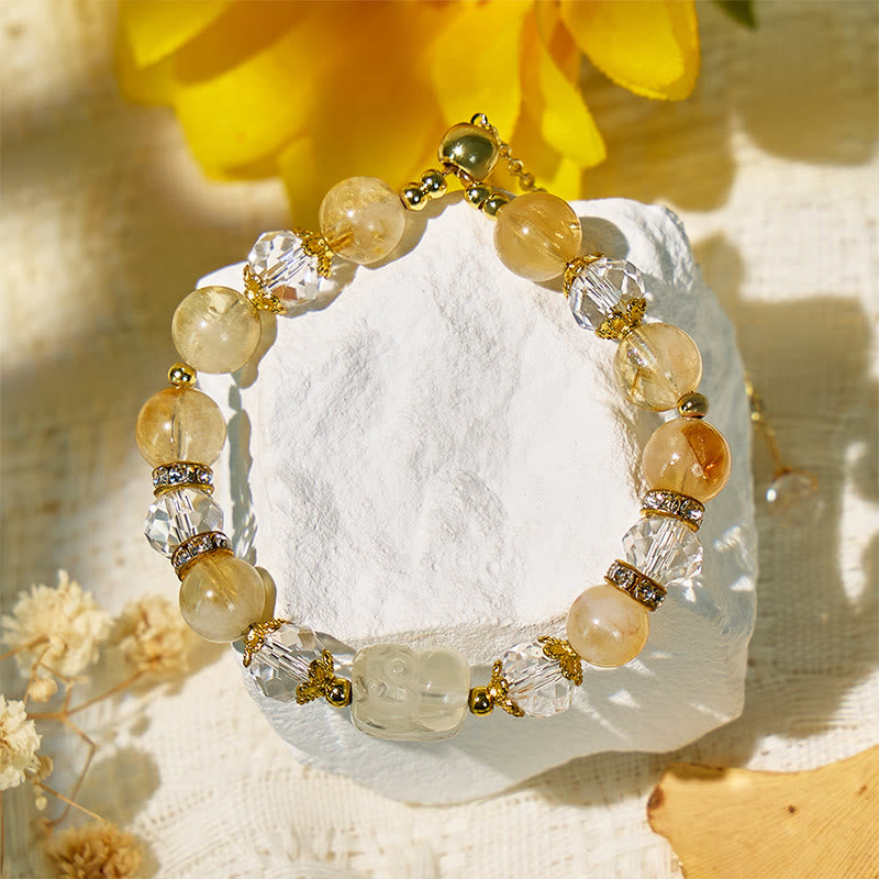 FuAttract Luck Anchor - Citrine Pixiu Bracelet with Adjustable Pull Cord - Citrine - image 0