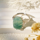 FuAttract Eternal Guardian -  Ice Jade Pixiu Adjustable Sterling Silver Ring - image 1