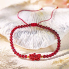 FuAttract Wealth Weaver - Natural Garnet Cinnabar Pixiu Hand-Knotted Bracelet - Cinnabar&Garnet - image 0
