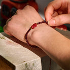 FuAttract Wealth Weaver - Natural Garnet Cinnabar Pixiu Hand-Knotted Bracelet - image 5