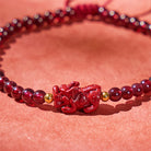 FuAttract Wealth Weaver - Natural Garnet Cinnabar Pixiu Hand-Knotted Bracelet - image 3