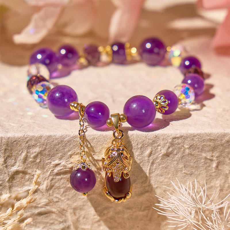 FuAttract Pixiu Talisman Bracelet | Amethyst for Calm, Clarity & Energy Shielding - image 1