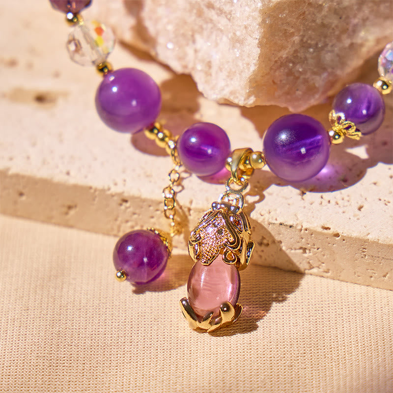 FuAttract Pixiu Talisman Bracelet | Amethyst for Calm, Clarity & Energy Shielding - image 3