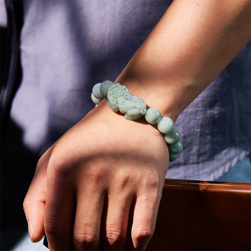 FuAttract Wealth Guardian - Natural Hand-Knotted Jade Pixiu Bracelet - image 12