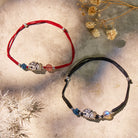 FuAttract Blossom Harmony - Sterling Silver Pixiu Strawberry Quartz Bead Braided Bracelet - image 5