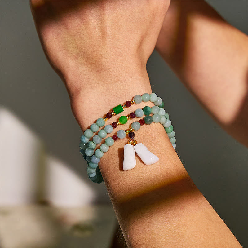 FuAttract Prosperity & Protection Bracelet – Jade + Garnet Pixiu Design - image 5