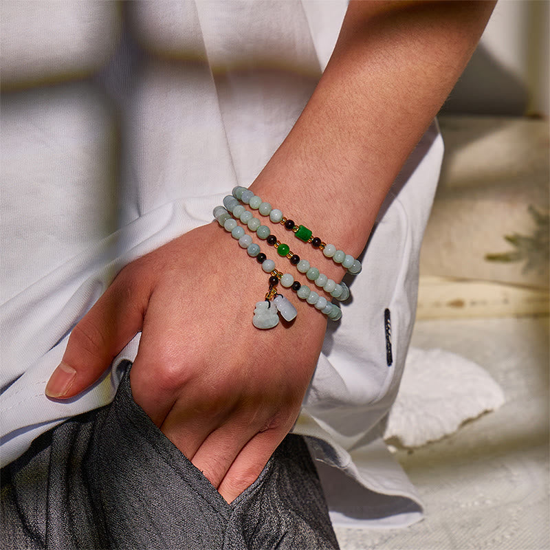 FuAttract Prosperity & Protection Bracelet – Jade + Garnet Pixiu Design - image 20