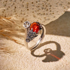 FuAttract Prosperity Coin Catalyst - Adjustable Silver Garnet Pixiu Wealth Ring - Garnet - image 0