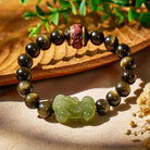 FuAttract Tranquil Wisdom - Handcrafted Jade Pixiu Golden Obsidian Bracelet - image 14