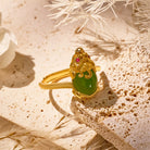 FuAttract Harmony's Embrace - Adjustable Gold-Plated Hetian Jade Pixiu Ring - image 2