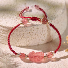 FuAttract Radiant Berry - Natural Strawberry Quartz Pixiu Red String Bracelet - Strawberry Quartz - image 0
