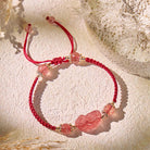 FuAttract Radiant Berry - Natural Strawberry Quartz Pixiu Red String Bracelet - image 1