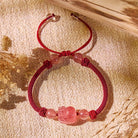 FuAttract Pink Craftsman - Adjustable Handwoven Strawberry Quartz Pixiu String Bracelet - image 1