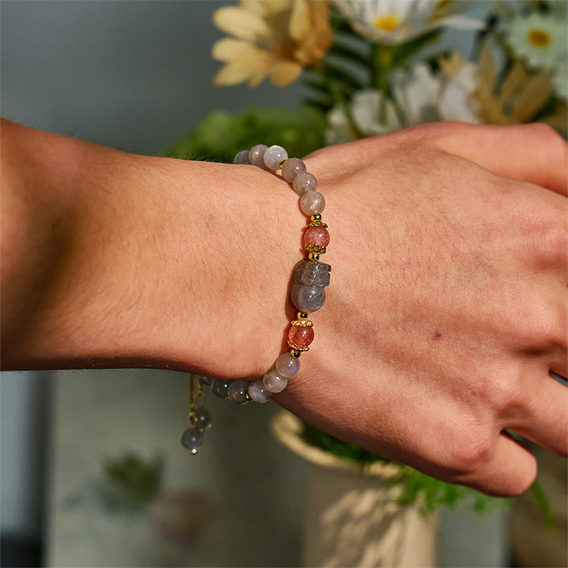 FuAttract Abundance & Healing Crystal Bracelet – Aquamarine, Strawberry Quartz & Pixiu - image 28