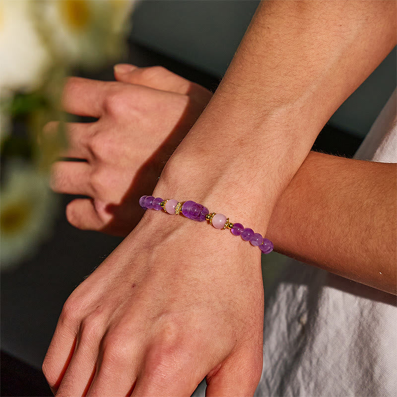 FuAttract Abundance & Healing Crystal Bracelet – Aquamarine, Strawberry Quartz & Pixiu - image 23