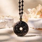 FuAttract Protection & Peace - Obsidian Double Pixiu Ping An Buckle Necklace - image 1