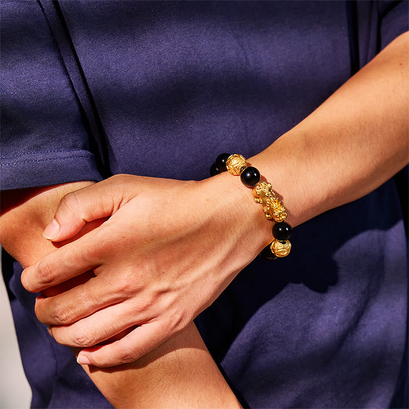 FuAttract Prosperity Lock - Black Obsidian Pixiu Wealth Bracelet - image 13