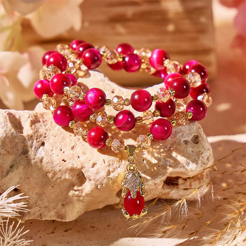 FuAttract Lucky Protection & Prosperity - Red Tiger Eye Stone with Pixiu Pendant Bracelet - image 10