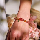 FuAttract Love & Abundance Energy - Strawberry Quartz Citrine FU Character Pixiu Bracelet - image 5