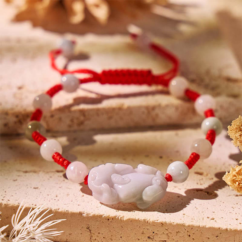 FuAttract Prosperity & Protection – Jadeite Pixiu Red String Bracelet - image 2