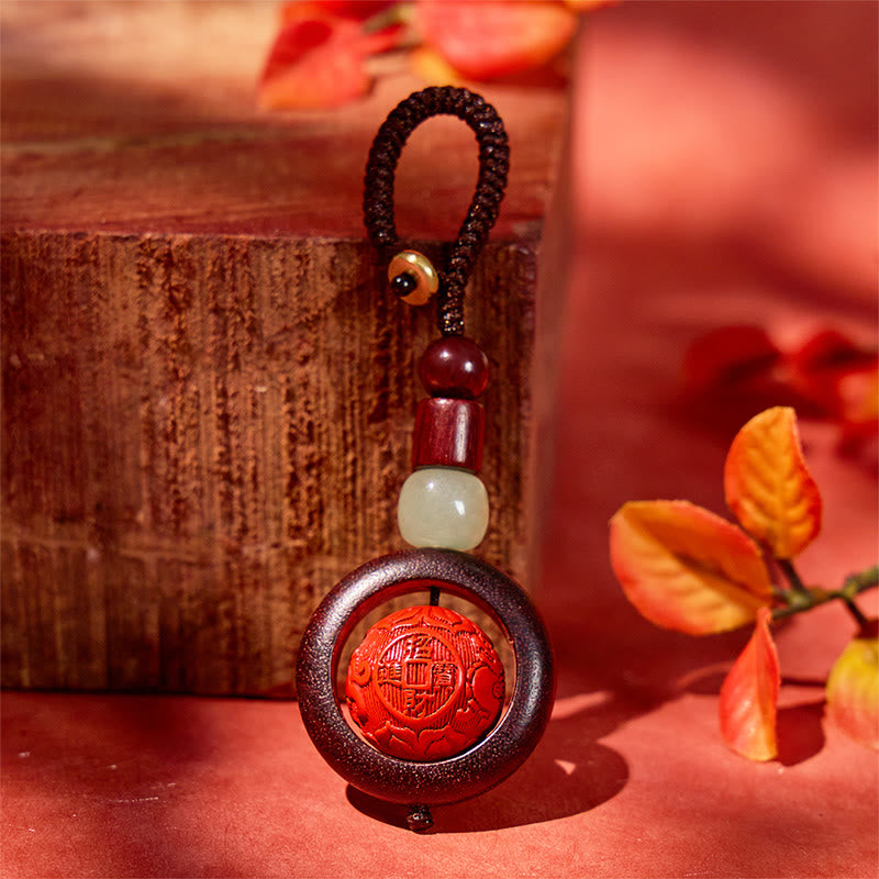 FuAttract Protection & Harmony - Cinnabar Sandalwood Om Mani Padme Hum Pixiu Key Chain - image 13